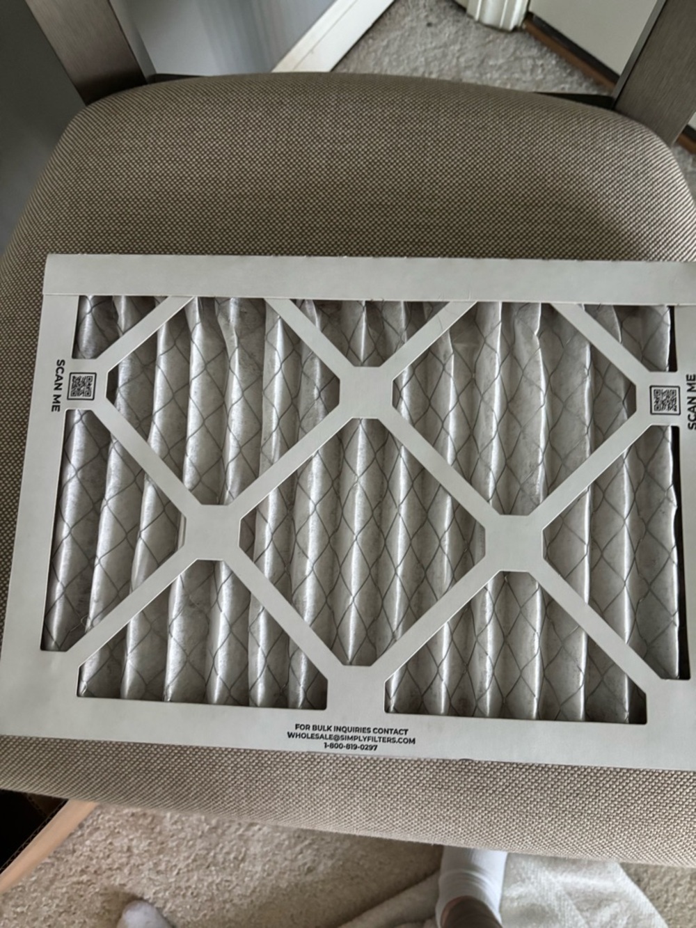 4 Pack Pleated HVAC Air Filter - White/Silver